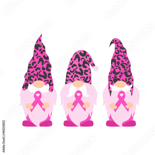 Stop cancer. Fight cancer. Motivation lettering. Pink ribbon illustration vector