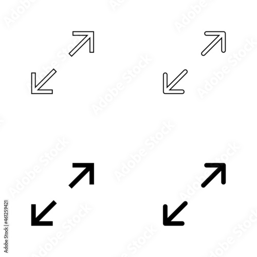diagonal arrow icon set