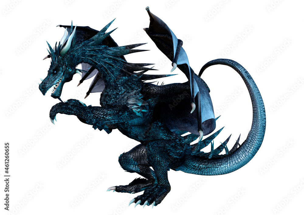 Naklejka premium 3D Rendering Fairy Tale Dragon on White