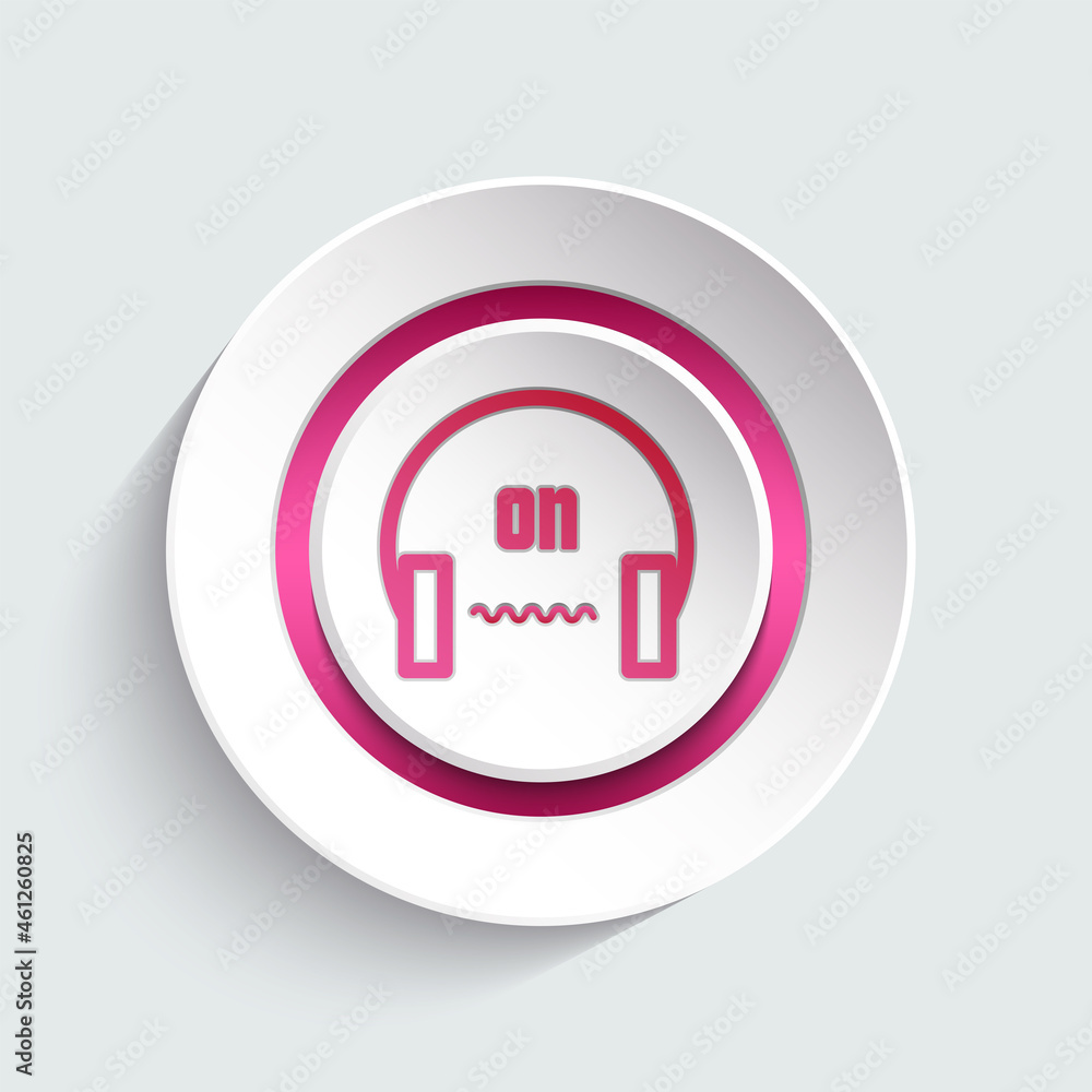Headphones modern style button for your website, app, page, template, layout design. Vector illustration. Headphones modern style button for your website, app, page, template, layout design. Vector illustration.
