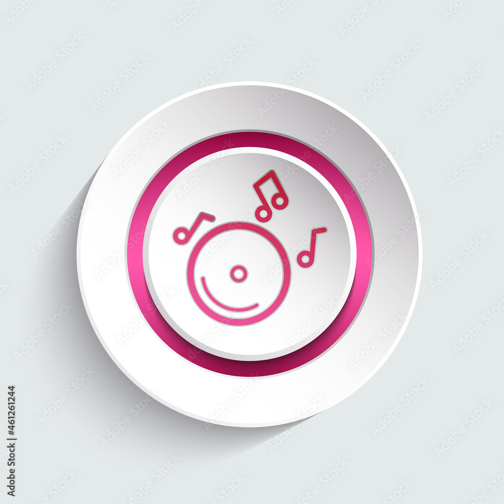Music button design element for your website, page, template, layout. Graphic design creative element. Vector illustration. Music button design element for your website, page, template, layout. Graphic design creative element. Vector illustration.