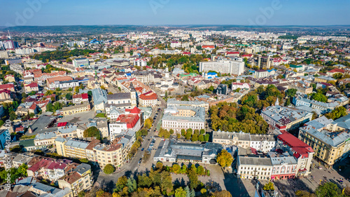 Fototapeta Naklejka Na Ścianę i Meble -  Top view of the historic center of Ivano-Frankivsk, Ukraine