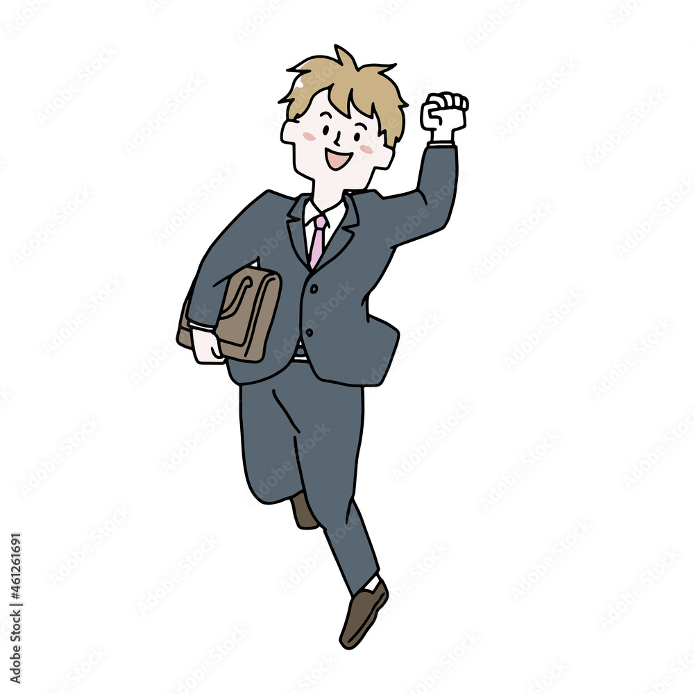 Obraz premium ジャンプしている男性会社員