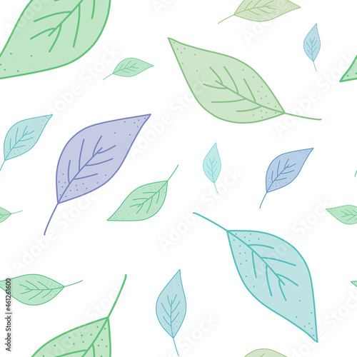 Different colors vintage retro leaves isolated seamless pattern
