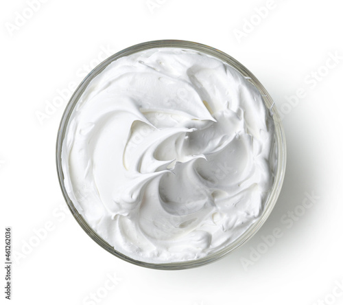 bowl of whipped egg whites cream