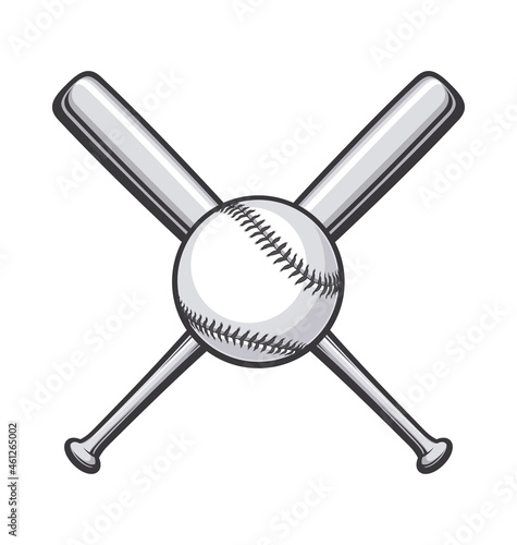 baseball bats crossed with baseball