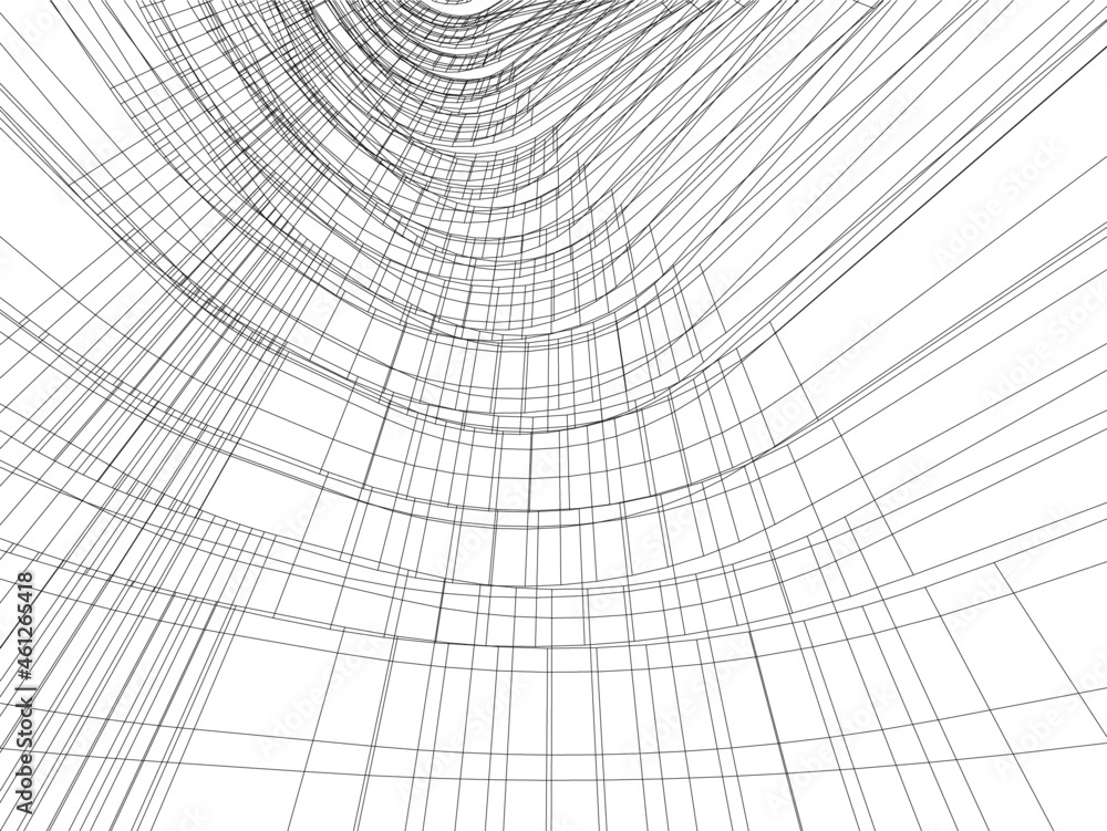 Obraz premium modern architecture vector 3d drawing