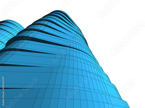 modern architecture vector 3d drawing