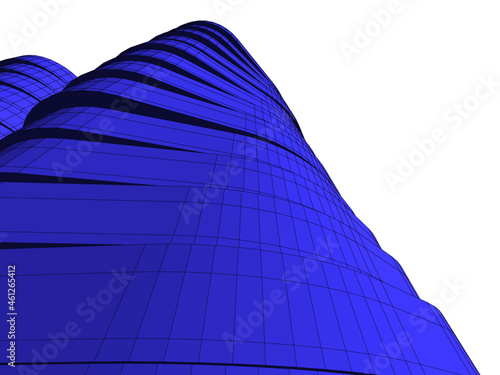 modern architecture vector 3d drawing