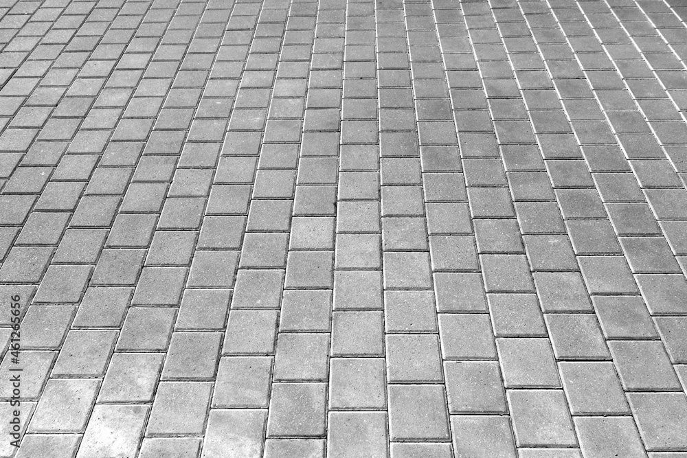 Stone pedestrian walkway patter in black and white.