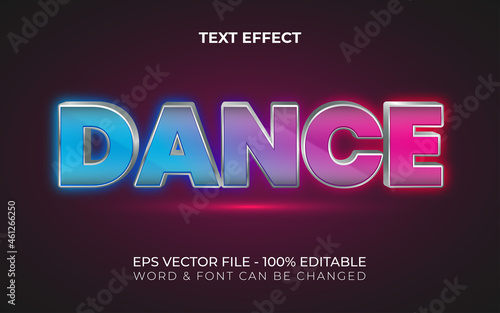 Dance text effect colorful style. Editable text effect.