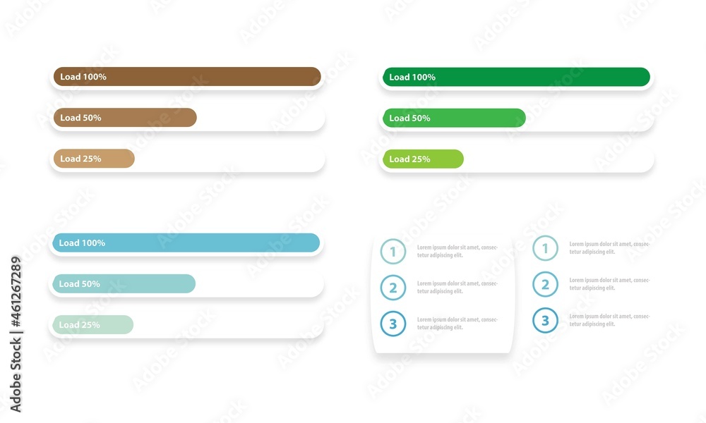 WEB DESIGN - Progress Bar con bottone - Icona con elenco puntato - Risorsa grafica per App, Software e sito web WEB DESIGN - Progress Bar con bottone - Icona con elenco puntato - Risorsa grafica per App, Software e sito web