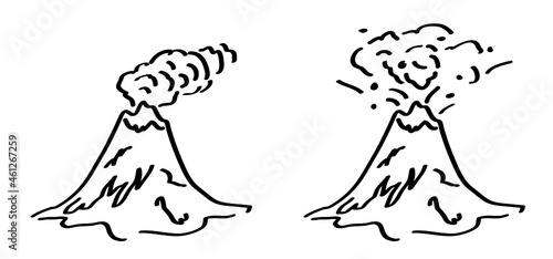 volcanoes; volcanoe; olcanic eruption; olcanic; Mountains; Mountain; eruption; logo; icon; sign; pictogram; symbol; vector; erupt; smoke; cartoon; comic; volcanic activity; activity; lava; ashes, hot