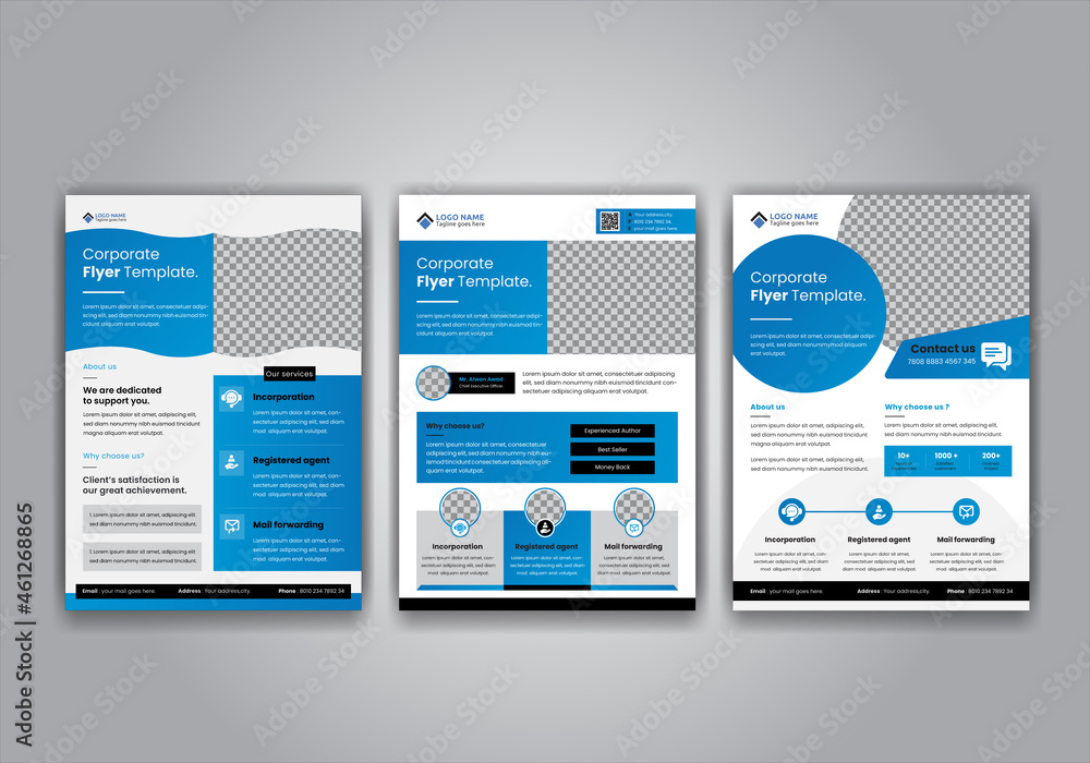 3 sets of Creative Corporate flyer template, business flyer, Print-ready modern flyer template, Flyer, A4, Brochure, Poster, Vector template design for advertising purpose. 3 sets of Creative Corporate flyer template, business flyer, Print-ready modern flyer template, Flyer, A4, Brochure, Poster, Vector template design for advertising purpose.