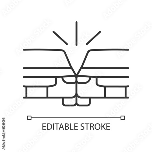 Tableau sur toile Sideswipe car accident linear icon
