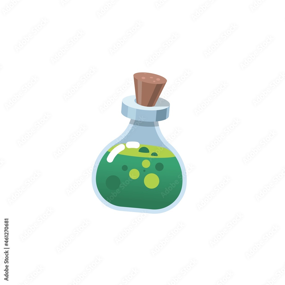 Elixir bottle vector illustration, Magic potion icon, game item Elixir bottle vector illustration, Magic potion icon, game item