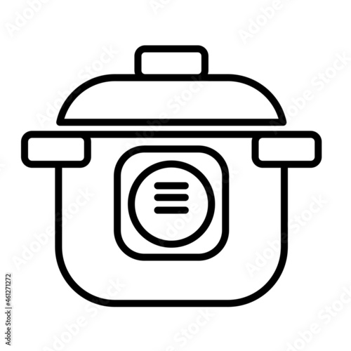 Programmable electric pan or pot for cooking, pressure cooker vector icon