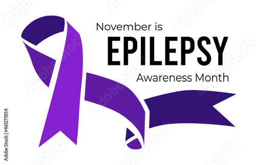 November is epilepsy awareness month. Vector illustration with ribbon