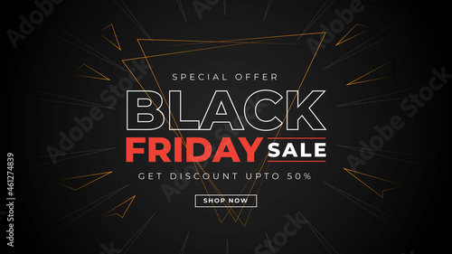 Sales promotion banner vector for black friday sale
