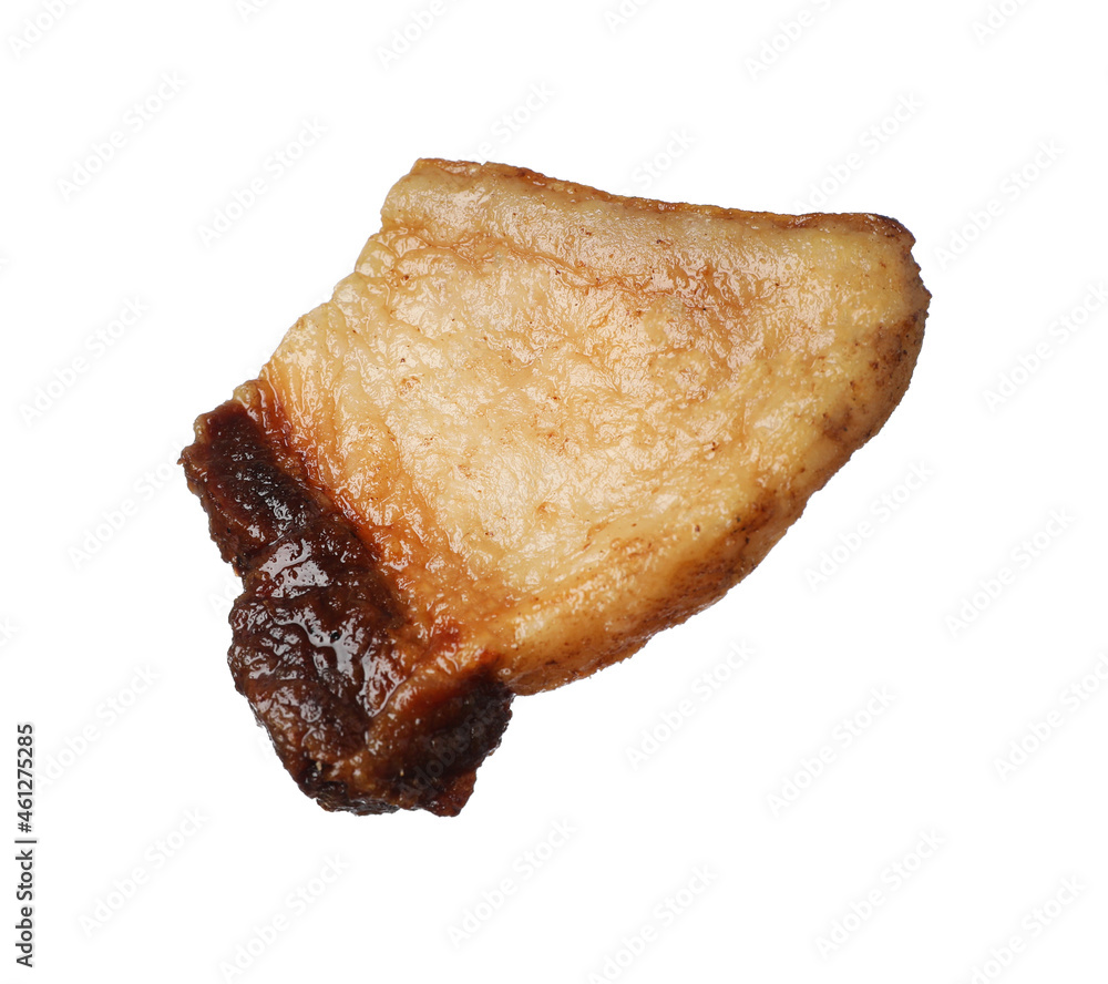 Tasty fried pork lard isolated on white Tasty fried pork lard isolated on white