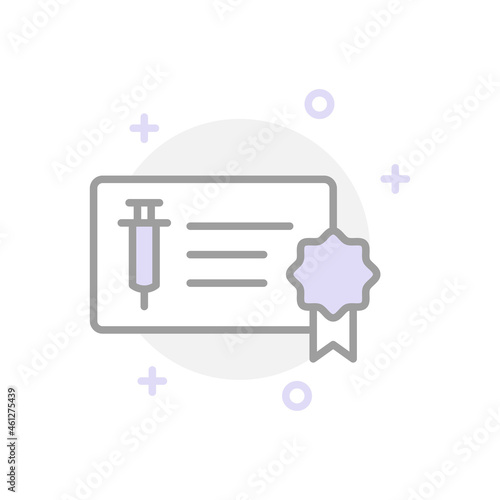 vaccine certificate icon flat color