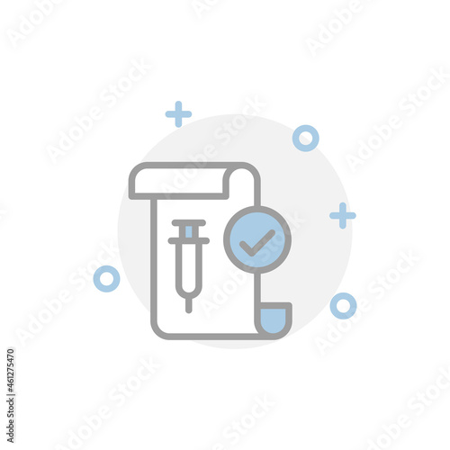 vaccine certificate icon design illustration