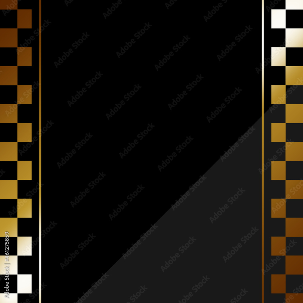 高級感のある市松模様背景 正方形 ブラック ゴールド Stock Illustration Adobe Stock