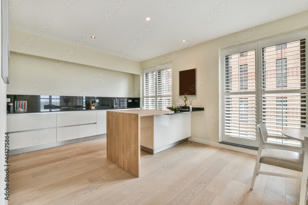 Modern kitchen interior with counter Modern kitchen interior with counter