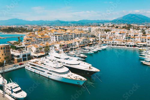Fotobehang Puerto Banus marina with luxury yachts, Marbella, Spain