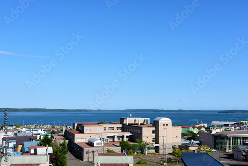 北海道 東部 厚岸の海と橋と町
