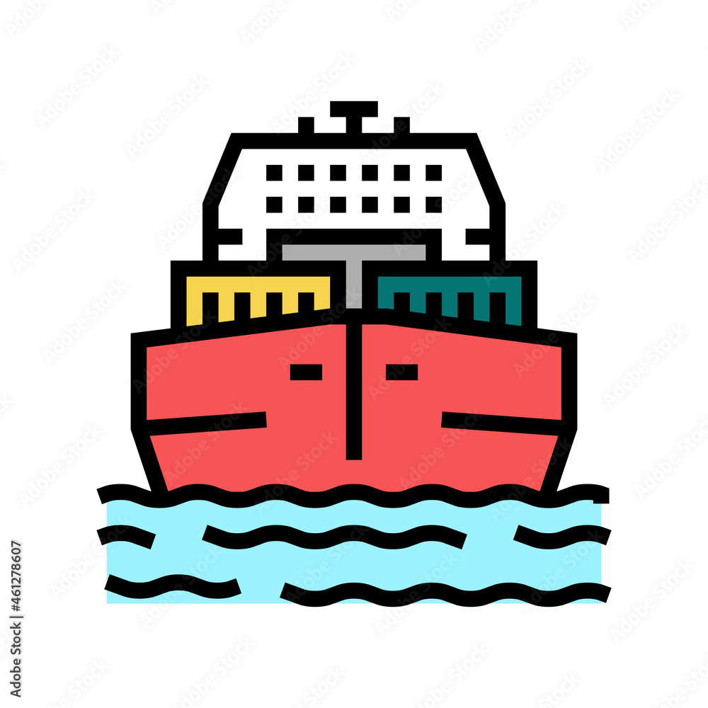 sea freight delivery color icon vector. sea freight delivery sign. isolated symbol illustration