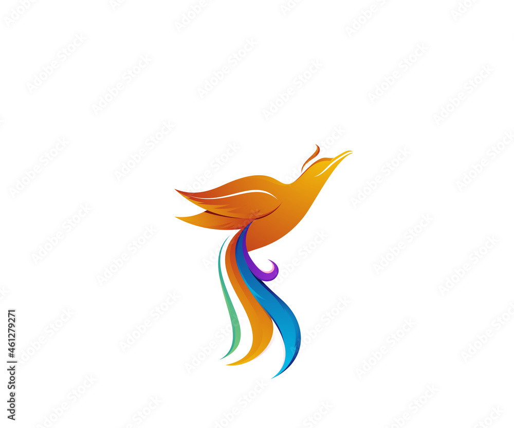 Obraz premium colorful bird animal logo design template