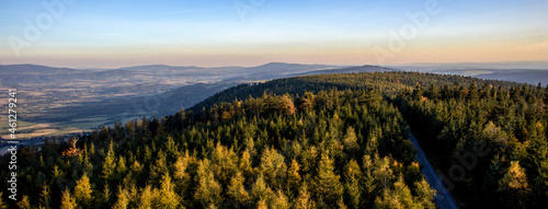 Views from the tower on the Jagodna / Poland mountain