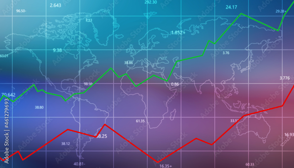 2d rendering Stock market online business concept. business Graph 
