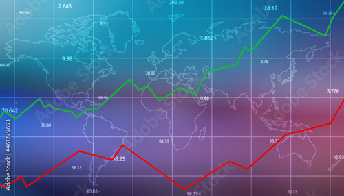 2d rendering Stock market online business concept. business Graph 
