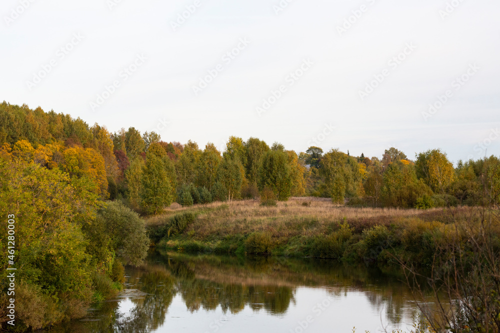 Beautiful fall day down by the river.