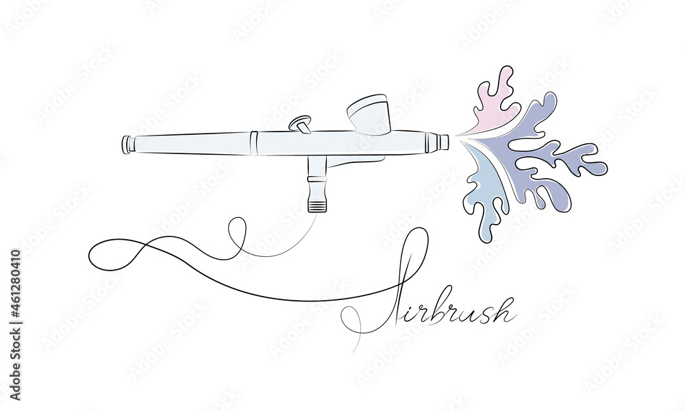 Airbrush Tool. Doodle style spray paint illustration in vector format ...