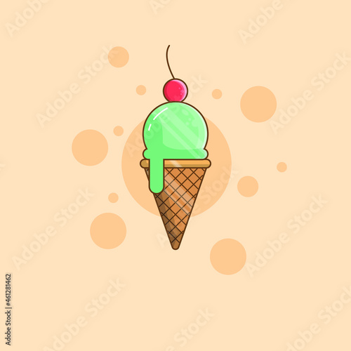ice cream vector illustration with background