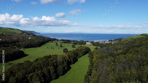 Aerial photo of Glenarm Castle and Village Co Antrim N Ireland © peter