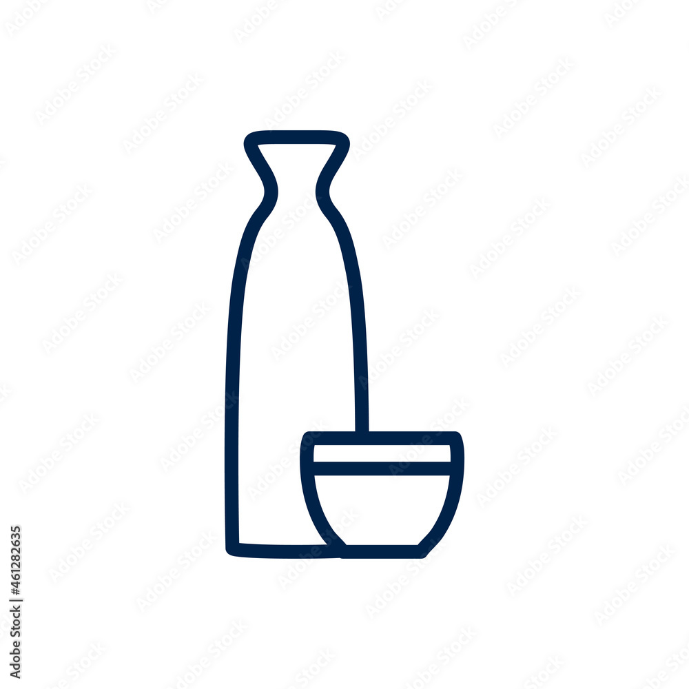 Sake icon logo template isolated on white background. Sake icon logo template isolated on white background.