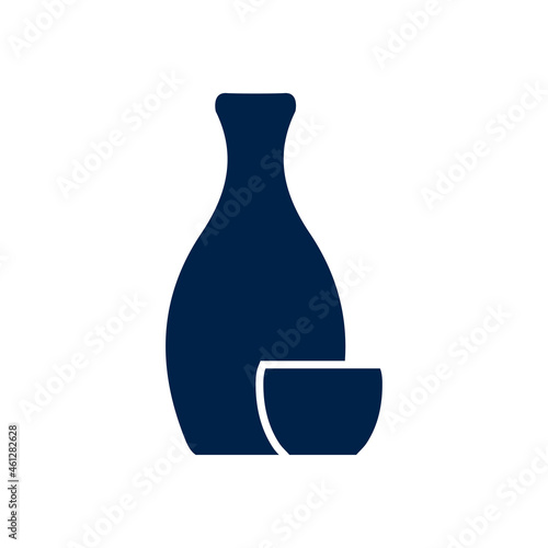 Sake icon logo template isolated on white background.