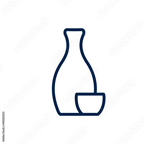 Sake icon logo template isolated on white background.