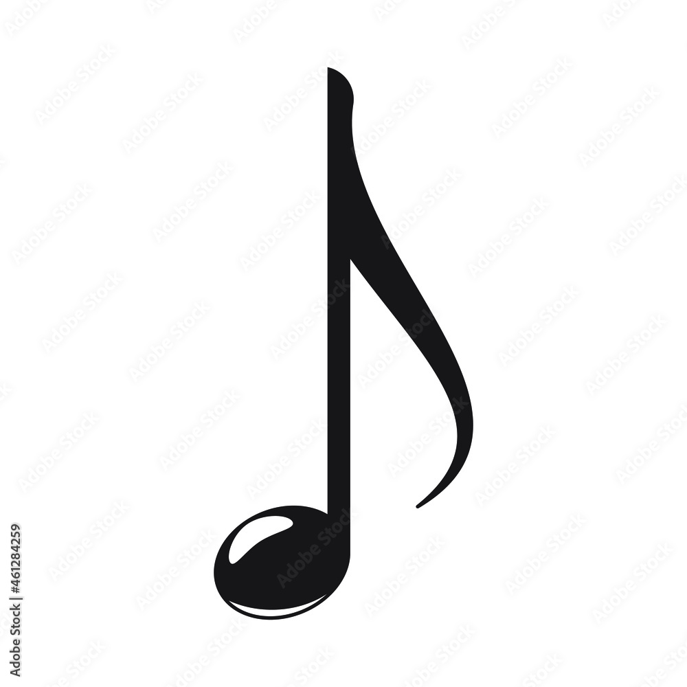 Musical note silhouette, vector drawing Musical note silhouette, vector drawing