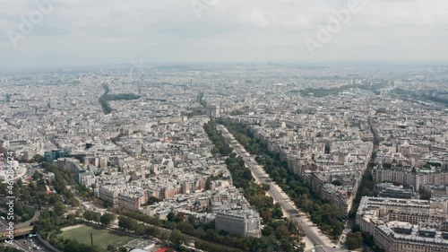 Wallpaper Mural Wide slider drone shot of Arc de Triomphe and surrounding metropolitan Paris Torontodigital.ca