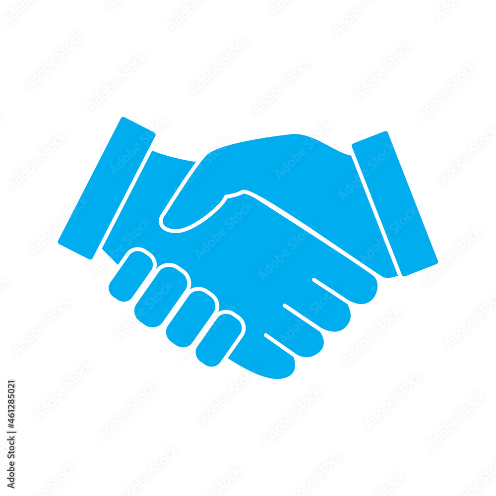 Handshake icon vector isolated on white background. Trendy handshake icon in flat style. Template for app, ui and logo, vector illustration, eps 10