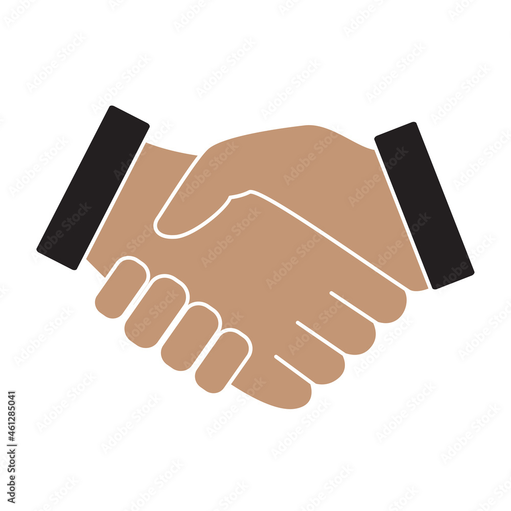 Handshake icon vector isolated on white background. Trendy handshake icon in flat style. Template for app, ui and logo, vector illustration, eps 10 Handshake icon vector isolated on white background. Trendy handshake icon in flat style. Template for app, ui and logo, vector illustration, eps 10