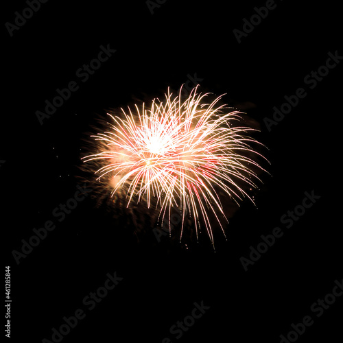 Colorful fireworks isolated on black background.