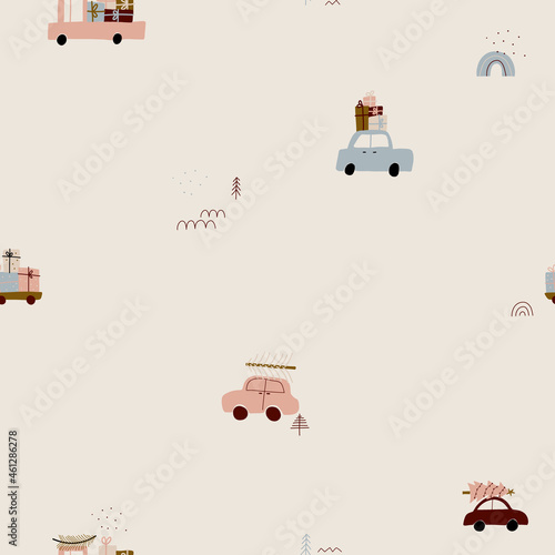 modern boho hygge minimalism. merry christmas and new year. winter stickers for design. vector set of christmas elements.