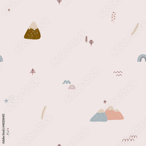 modern boho hygge minimalism. merry christmas and new year. winter stickers for design. vector set of christmas elements.