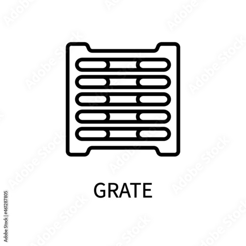 Line Icon Grate In Simple Style. Vector sign in a simple style isolated on a white background.